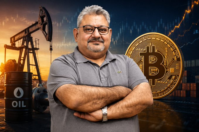 Strait of Hormuz oil tanker route with Bitcoin symbol overlay showing macro crypto connection