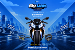Big Loot September contest banner — trade on Pi42 and win a BMW Bike, Apple Watch, Meta Glasses and more from a ₹5,50,000 pool, 16–25 September 2026