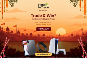 Pi42 Head to Trade contest banner — trade on Pi42 and win a PS5, Redmi Pad, Google Fitbit Air and more from a ₹2,00,000 prize pool, 13–24 October 2026